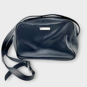 DKNY Vintage Soft Smooth Small Black Leather Shoulder Bag Rectangle